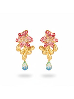 Floral Enamel Earrings-hover