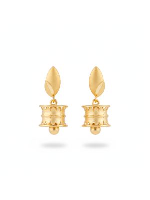 Matte Gold Cylinder  Earrings-hover