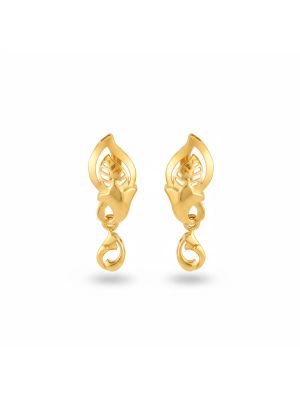 Elegant Filigree Gold Dangle Earrings-hover