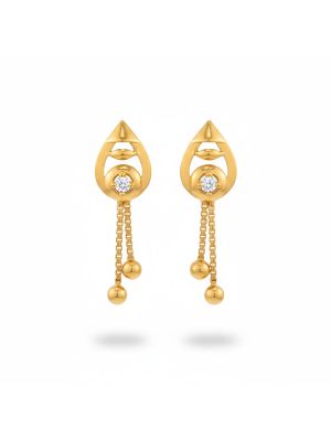 Minimalist Gold Chain Tassel Earrings-hover