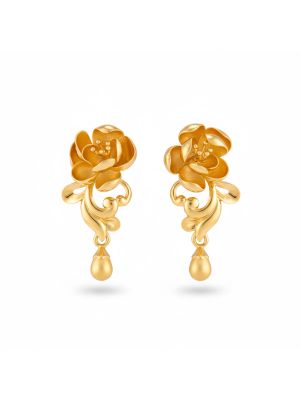 Rose Bloom Gold Earrings-hover