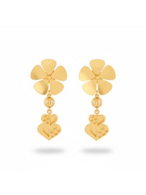 Elegant Floral and Heart Gold Drops-hover