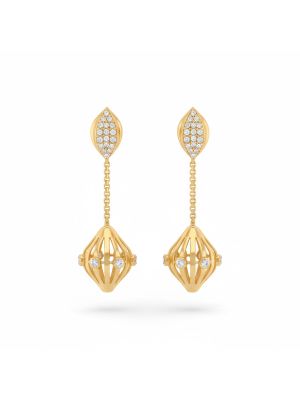 Modern Cage Motif Gold Drops-hover