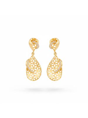 Elegant Floral Filigree Gold Drops-hover