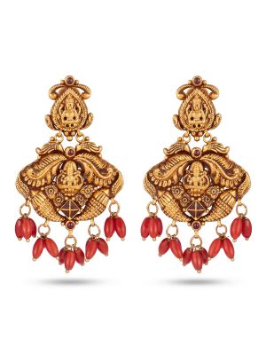Divine Heritage Drop Gold Earrings-hover