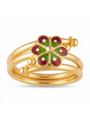 Fancy Floral Enamel Ladies Ring-hover