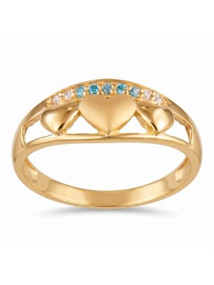 Triple Heart Gold Casting Ring-hover