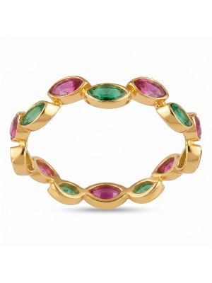 Dianna Multi-Stone Gold Eternity Ring-hover
