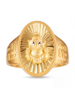 Lord Ganesh Casting Gold Ring-hover