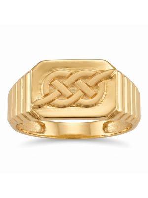 Modern Infinity Knot Casting Gold Ring-hover