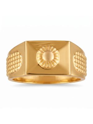 Modern Sunburst Casting Gold Ring-hover