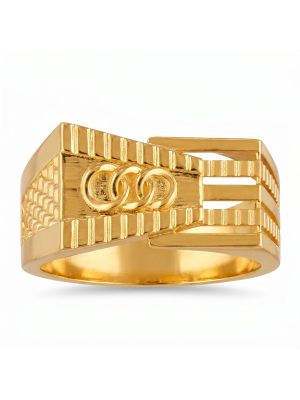 Triple Hoop Casting Gold Ring-hover