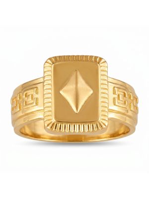Rhombus Casting Gold Gents Ring-hover