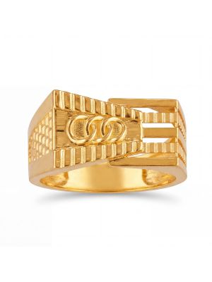 Linear Automotive Loop Casting Gold Ring-hover