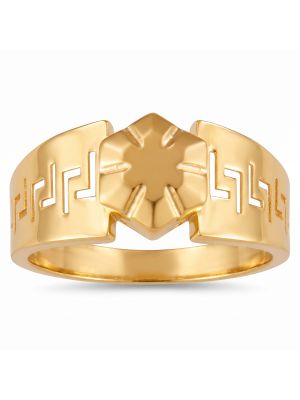 Elite Star Hexagon Casting Gold Ring-hover