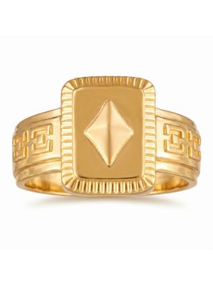 Elite Rhombus Sunburst Casting Gold Ring-hover