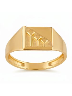 Geometric Casting Gold Gents Ring-hover