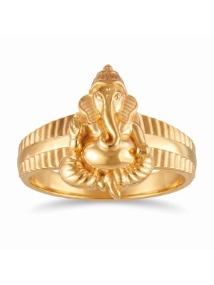 Divine Ganesha Casting Gold Ring-hover