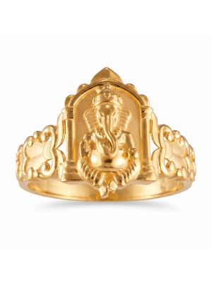 Heritage Ganesha Arch Casting Gold Ring-hover