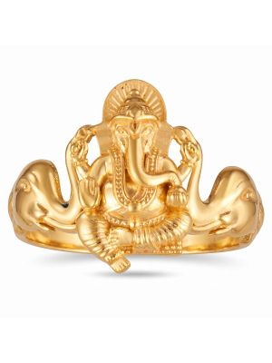 Anugraha Lord Ganesha Casting Gold Ring-hover