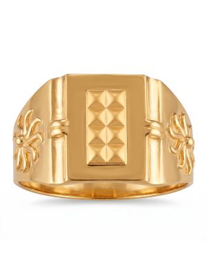 Pyramid Signet Casting Gold Ring-hover
