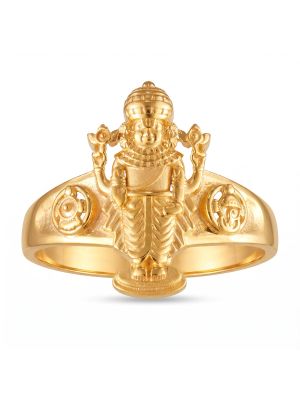 Divine Balaji Shankh Chakra Casting Gold Ring-hover