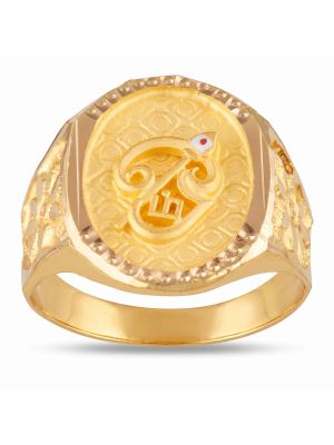 Sacred Oval Tamil Om Vel Gold Signet Ring-hover