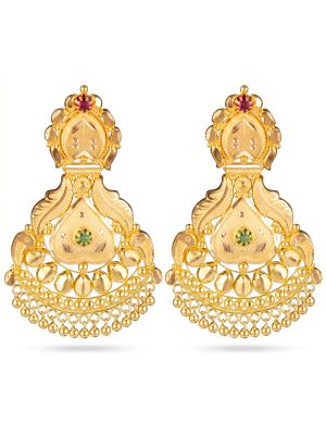 Heritage Gold Chandbali Drops -hover