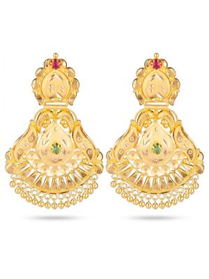 Elegant Heritage Gold Chandbali Drops-hover