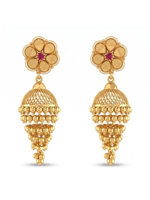 Graceful Cluster Drop Gold Jhumka-hover