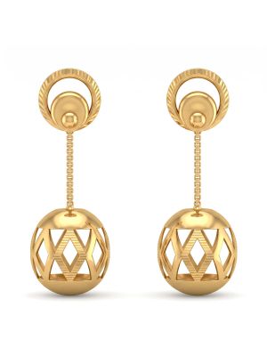 Modern Eclipse Gold Drop Earrings-hover