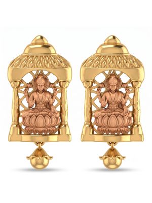 Traditional Lakshmi Casting Gold Earrings-hover