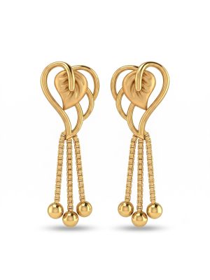 Alluring Casting Leaf Gold Earrings-hover