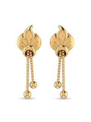 Petal Dangler Casting Gold Earrings-hover