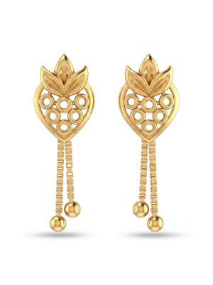 Classic Leaf Gold Casting Earrings-hover