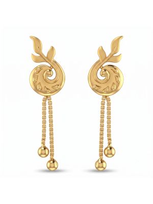 Classic Paisley Casting Drop Gold Earrings-hover