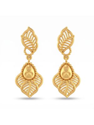 Sovereign Filigree Leaf Gold Earrings-hover