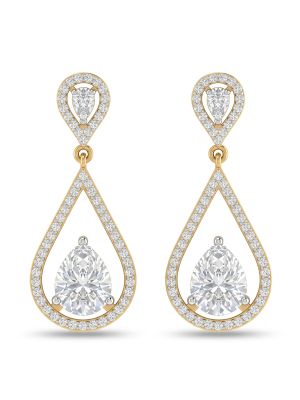 Graceful Dewdrop Crystal Gold Casting Drops-hover
