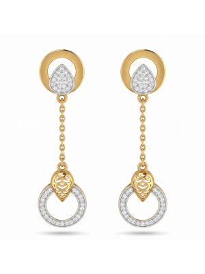 Ornate Lattice Casting Gold Drop Earrings-hover