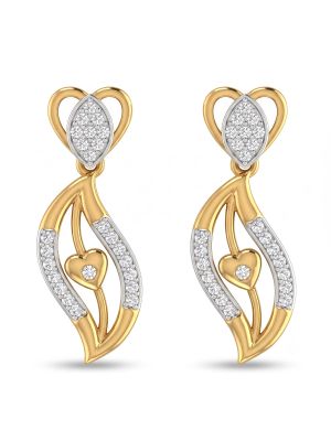Modern Heart Casting Gold Drop Earrings-hover