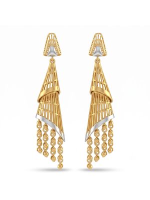 Luxury Lattice Gold Drop Earrings-hover