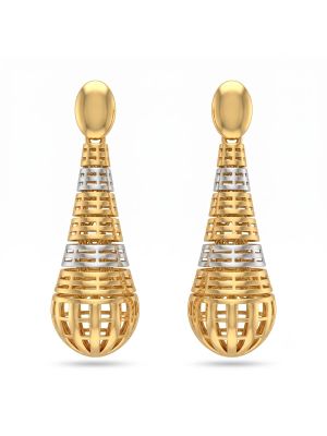 Modern Contemporary Gold Drop Earrings-hover