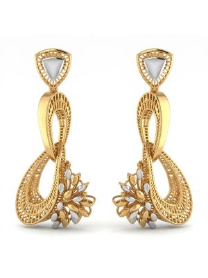 Modern Bouquet Gold Drop Earrings-hover