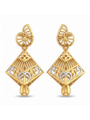 Modern Prism Gold Drop Earrings-hover