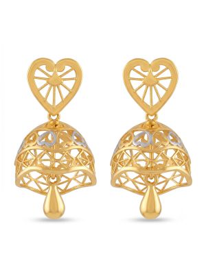 Romantic Heart Filigree Gold Jhumka-hover