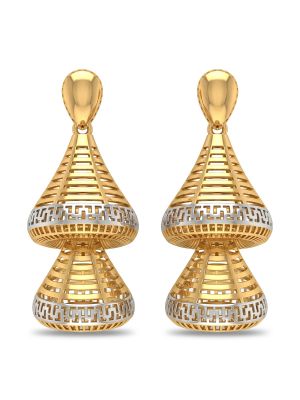 Luxury Geometric Tiered Gold Jhumka-hover