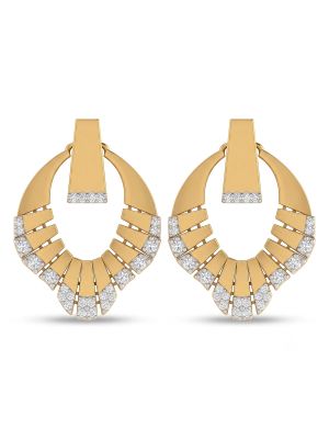 Geometric Sunburst Gold Drops Earrings-hover
