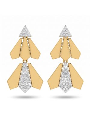Modern Arrow Pattern Gold Earrings-hover