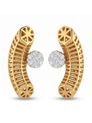 Modern Arc Gold Drop Earrings-hover