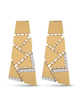 Stellar Shard Asymmetric Gold Earrings-hover